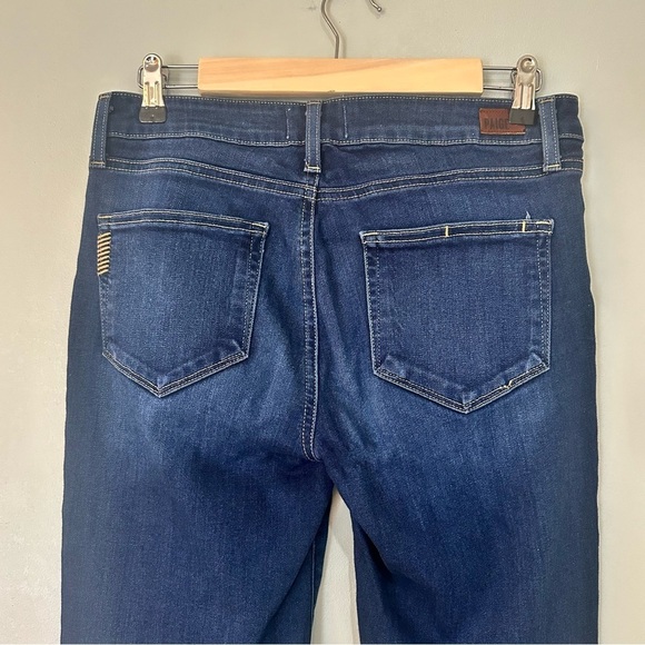 Paige Skyline Skinny Jeans Medium Dark Wash Blue Denim Size 29 Casual - Picture 3 of 14